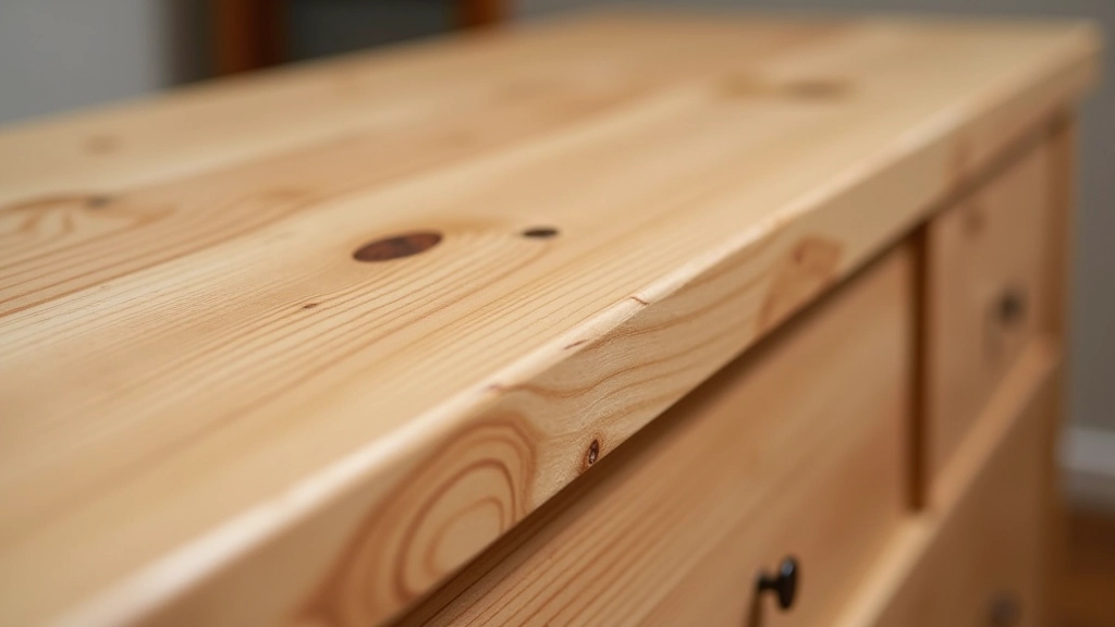Close-up of wooden furniture grain showing solid wood texture and natural color variation